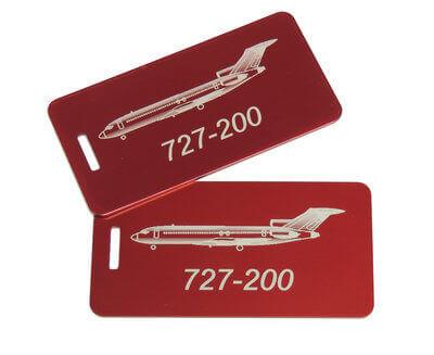 727 Red Luggage Tag