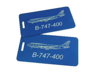 B-747-400 Luggage Tag, BLUE