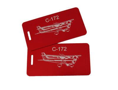 Cessna_172_ Luggage Tag, Red