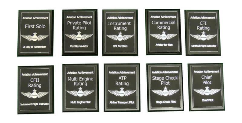 Aviation achievement plaques