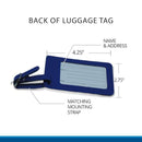 Leather Luaggage Tag Back Blue