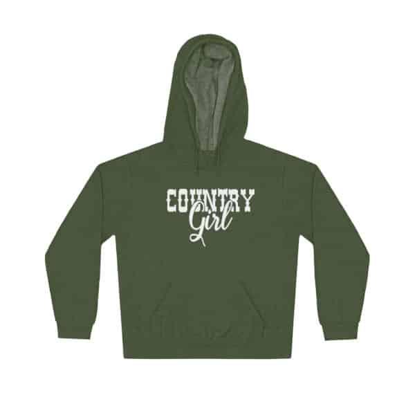 Country Girl White Hoodie Graphic green