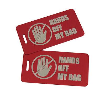 Hands off my bag Luggage Tag Red