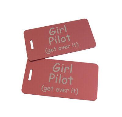 Girl Pilot Luggage Tag, Pnk