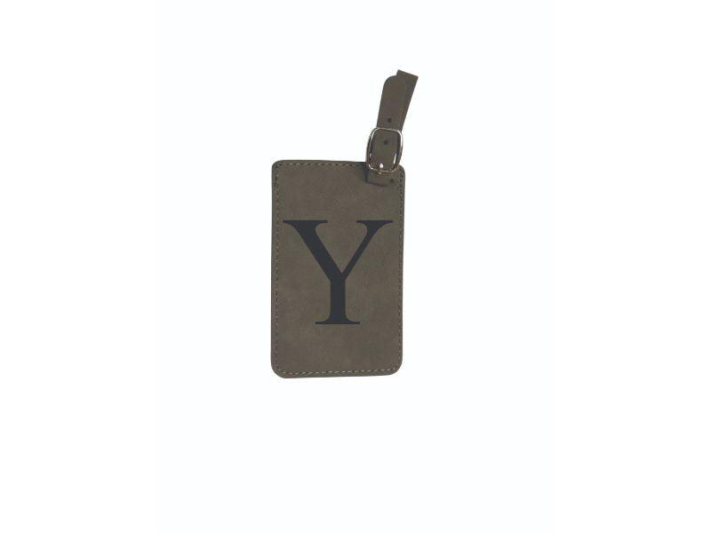 Grey Monogram Luggage Tag, Initial, Personalized Luggage Tags