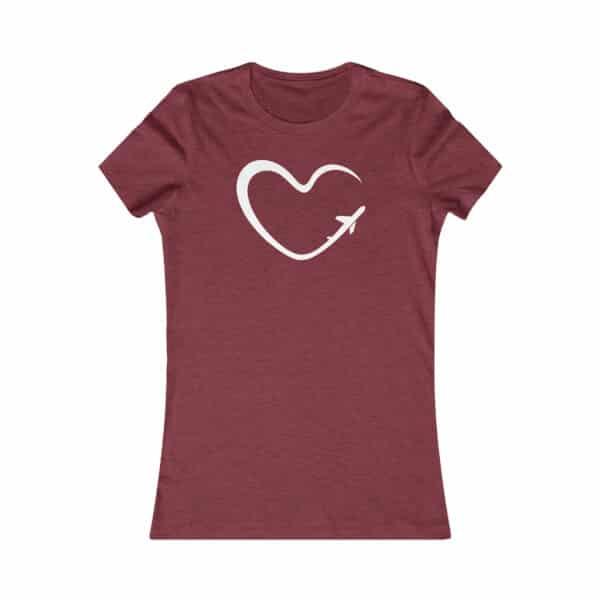 Plane Tee Shirt for Women, heather red