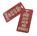 Keep Calm and Sparkle Luggage Tag, PNK