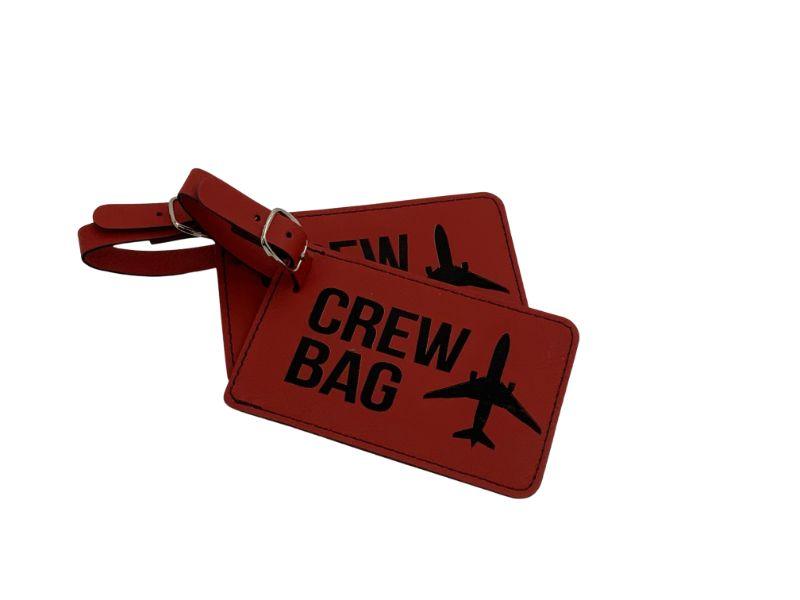 Crew Bag Tag, Leather, Crew Tags, For Airline Crewmembers