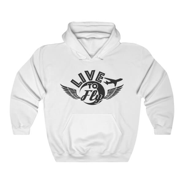 Live to Fly Men's Hoodie white