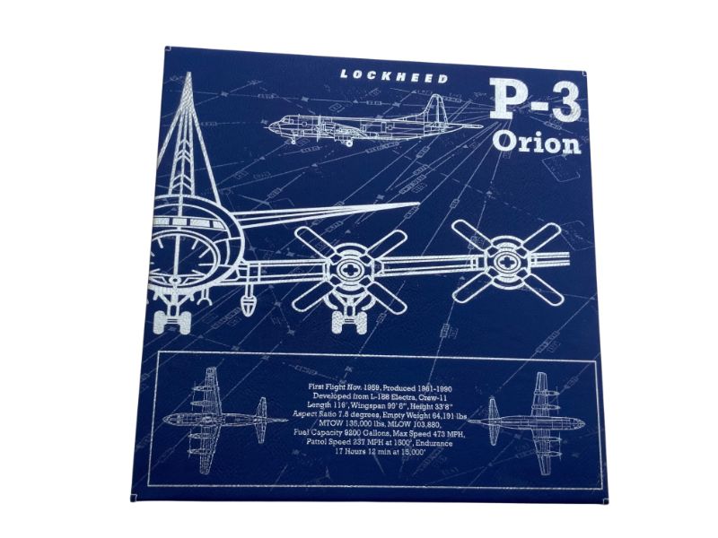P-3 Orion, Aircraft Sign, Navy, Wall Art, Engraved Leather | Air Speed ...