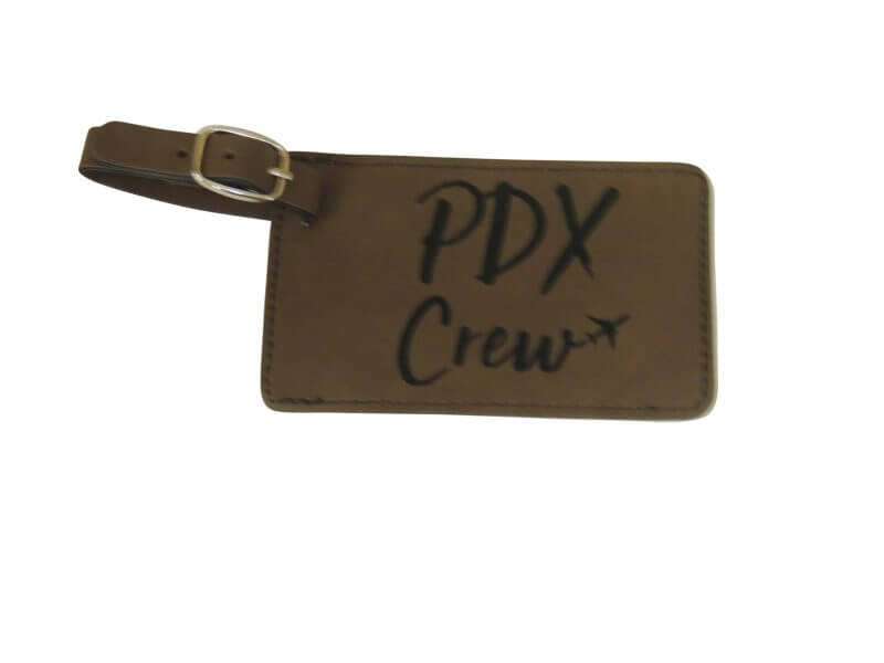 PDX Crew Base Bag Tag, Brown