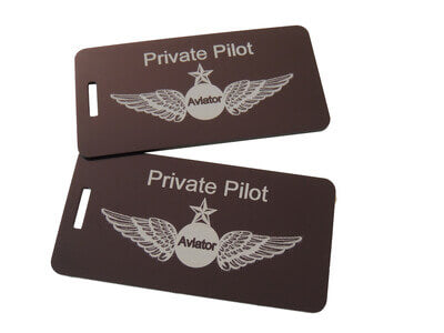 Private pilot Metal luggage tag, BLK