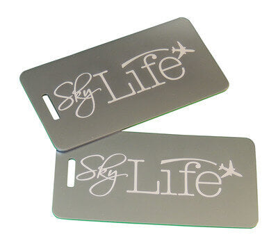 Sky Life Bag Tag, Silver