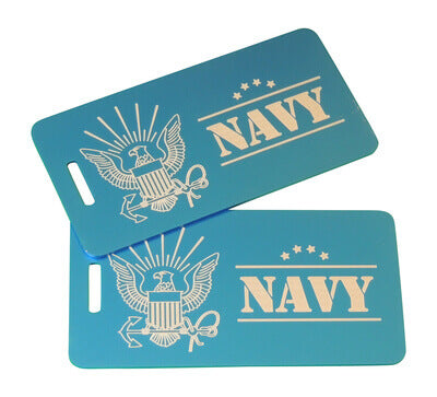 Navy Bag Tag, Blue